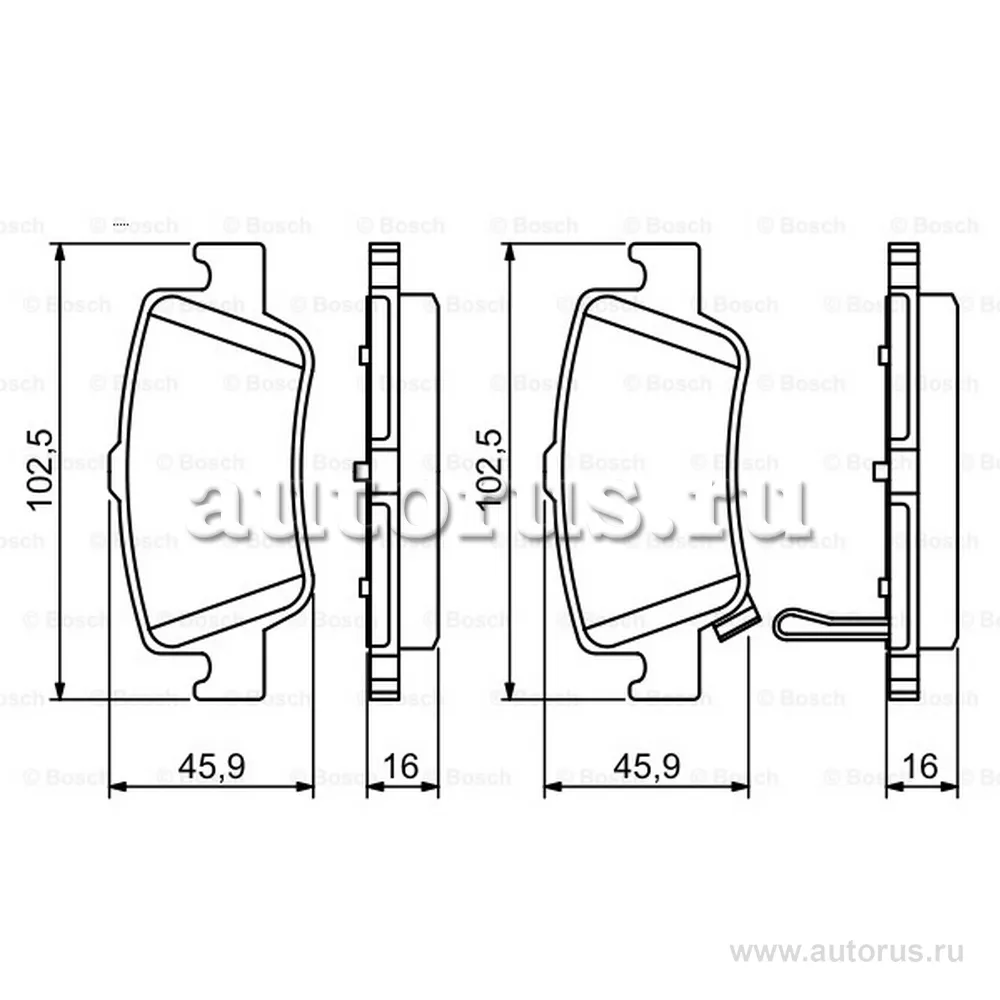 Колодки задние BOSCH 0 986 494 182