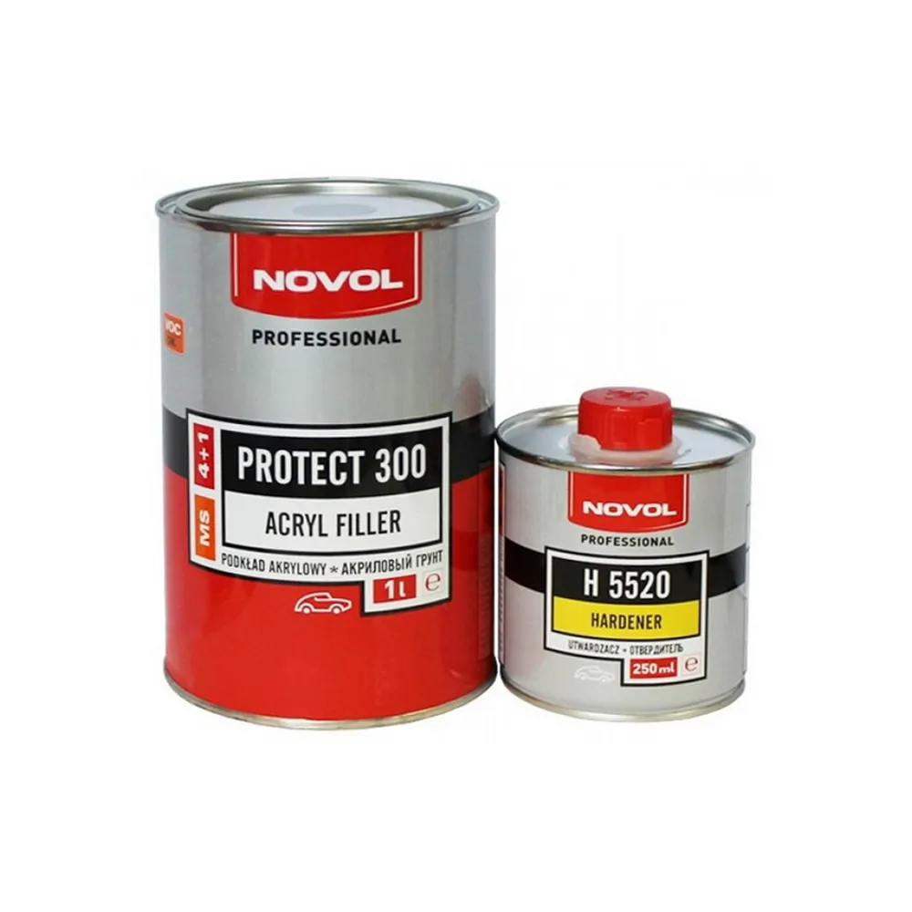 Грунт акриловый 4+1MS черный PROTECT300, 1,0+0,25 Novol 37041-35822