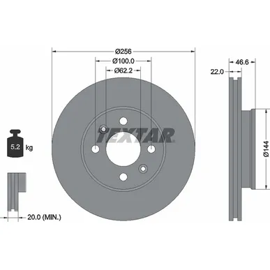 Диск тормозной передний с покрытием PRO ATTITUDE ACCENT III (MC ),ACCENT SALOON (MC ),ACCENT TEXTAR 92164703