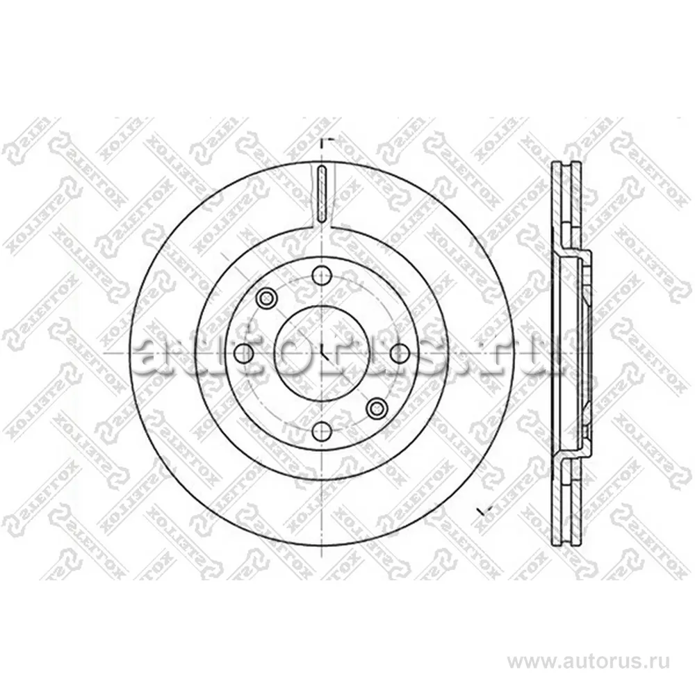 Диск тормозной передний CITROEN XANTIA, PEUGEOT 405 1.8-2.0HDI 8 STELLOX 60209915V_SX