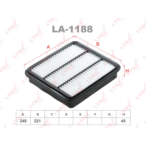 Фильтр воздушный CHERY Tiggo T11/FL 1.8-2.0 05> LYNXauto LA-1188