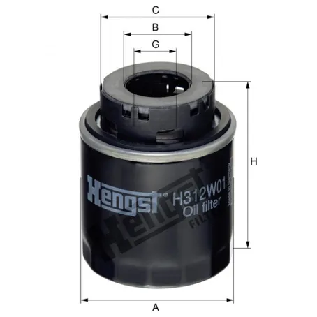 Фильтр масляный HENGST H312W01