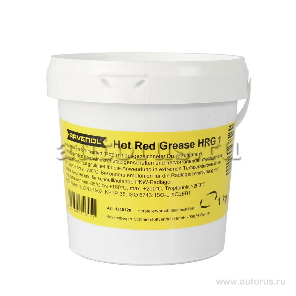 Смазка пластичная RAVENOL Hot Red Grease HRG 1 1 кг Ravenol 1340120-001