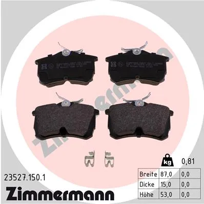 КОЛОДКИ ЗАД HONDA ACCORD VII 9803/VIII 03 ZIMMERMANN 23527.150.1