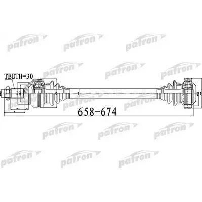 Полуось задняя правая левая 30x658x58,7 BMW: 5 03- , 5 TOU PATRON PDS0480