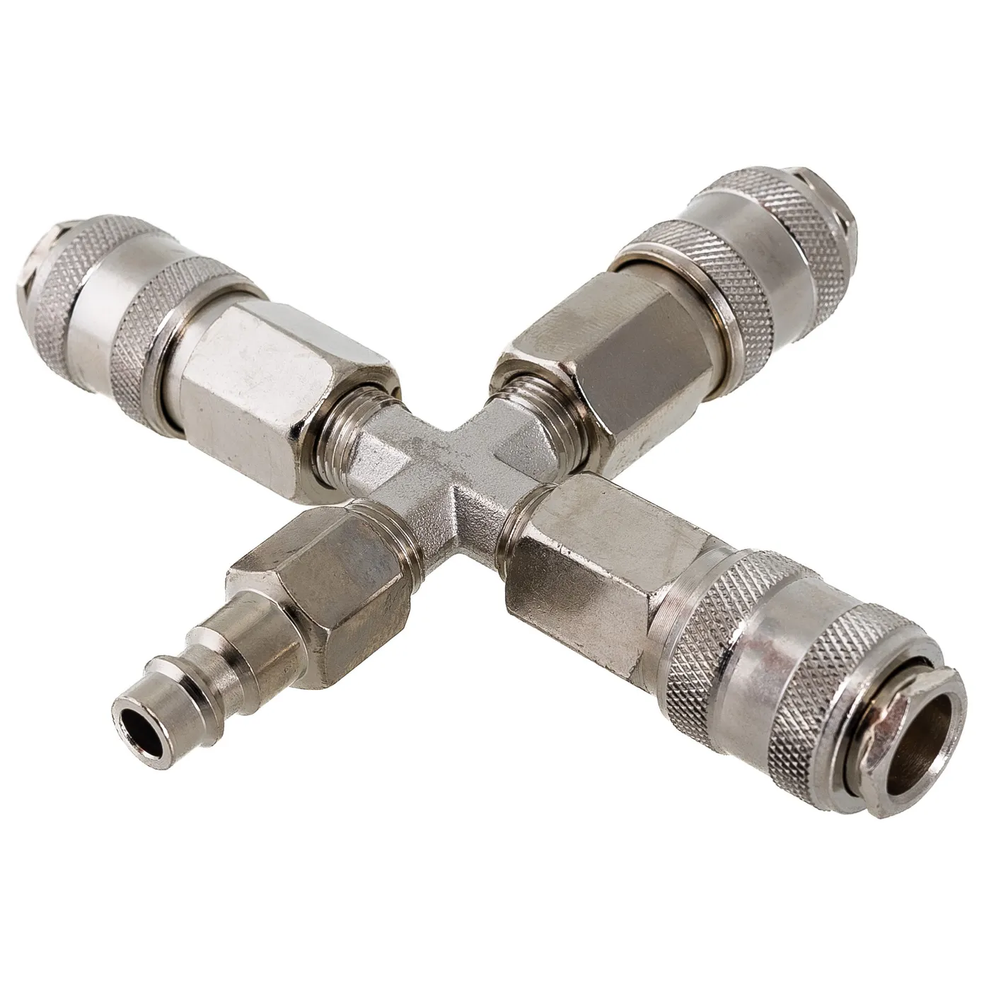 Быстросъем автомат тройник со штуцером PEGAS PNEUMATIC 3304