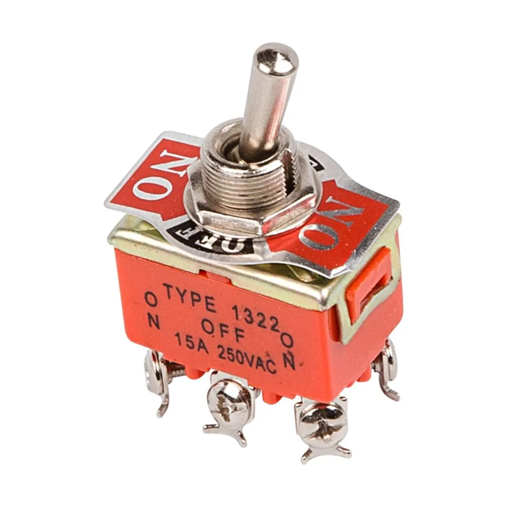 Тумблер 250V 15А (6c) ON-OFF-ON двухполюсный (KN-203) Индивидуальная упаковка 1 шт, , Max Вт REXANT 36-4132-1