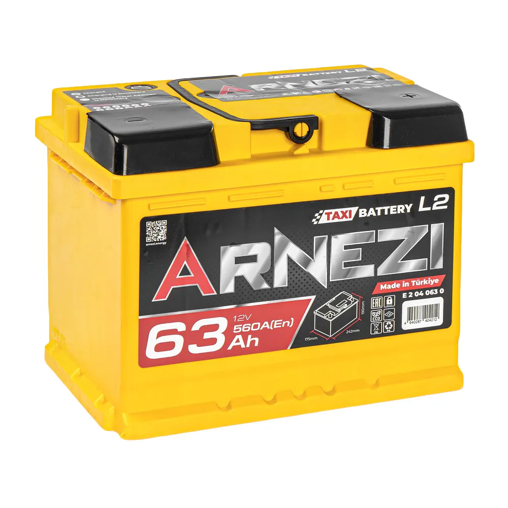 Аккумулятор ARNEZI TAXI SMF 63 А/ч обратный R+ 242x175x190 L2 EN 560 А