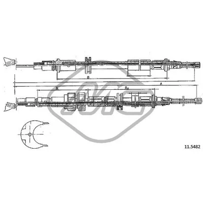 Трос ручника FRD SIERRA ALL EXC.6CYL-4X4 Metalcaucho 81778