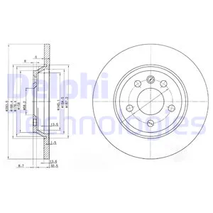 Диск тормозной задний FORD GALAXY I/VW SHARAN 98->2010 /D=294MM DELPHI BG3518