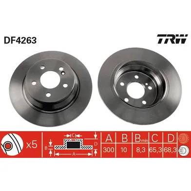 Диск тормозной задний TRW DF4263