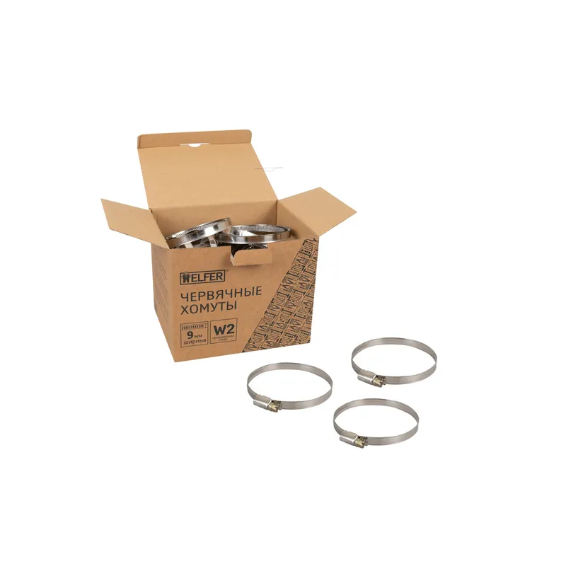 Хомут W2 (70-90 мм, нержавеющая сталь) HELFER