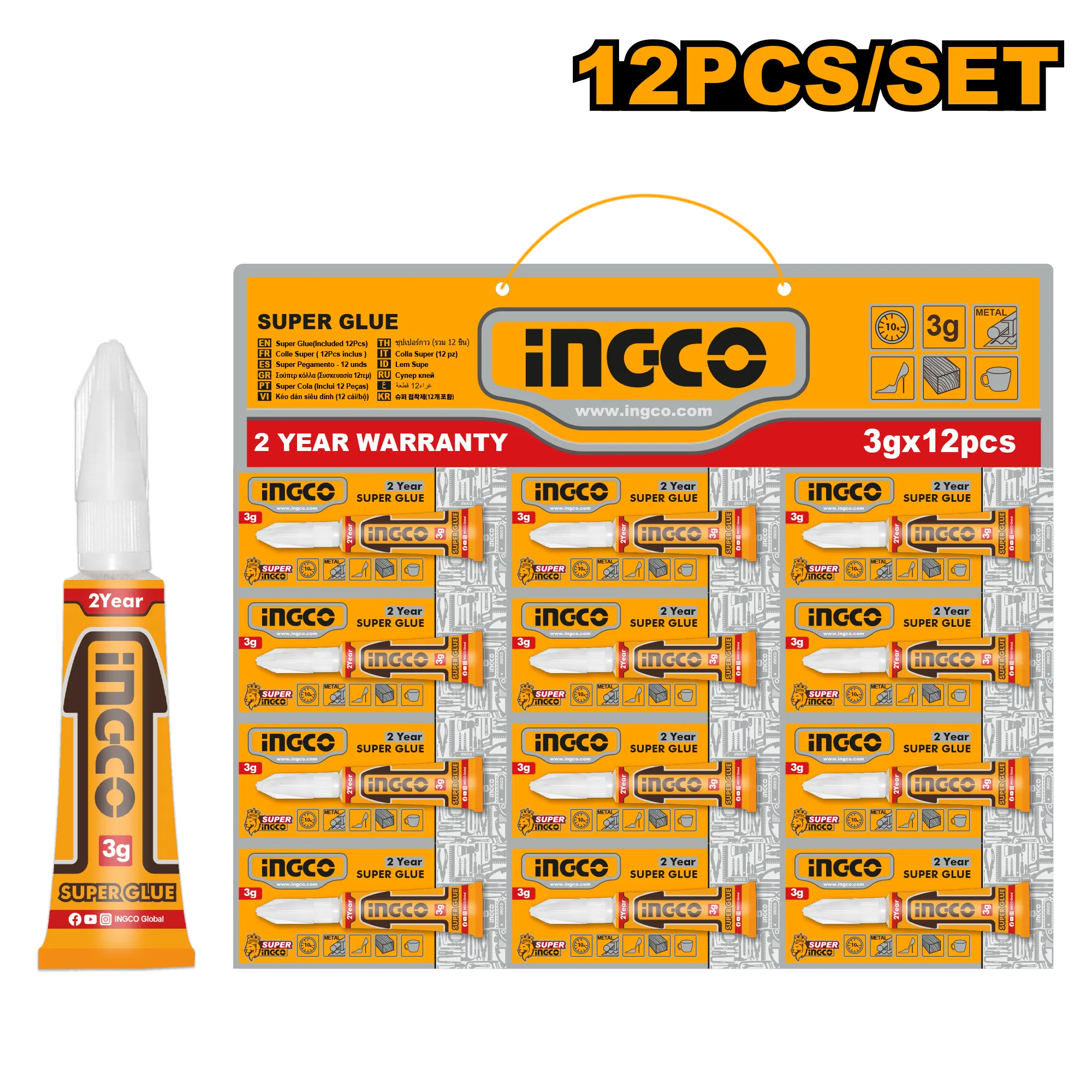 Супер клей 3 г 12 шт (24/72) INGCO HSGU3122 INGCO HSGU3122