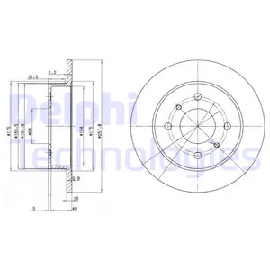 Диск тормозной задний NISSAN ALMERA (N16)/ PRIMERA (P10/P11) DELPHI BG2633