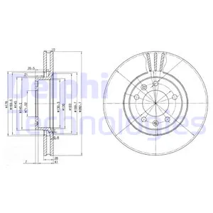 Диск тормозной передний PEUGEOT 605, CITROEN XM 2.0 3.0 2.1D 91 PEUGEOT 605 DELPHI BG2688