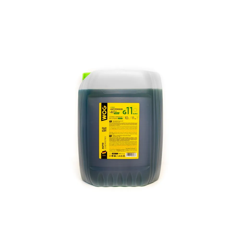 Антифриз WOG Hybrid Antifreeze G11 готовый -40C зеленый 11 кг WGC0102