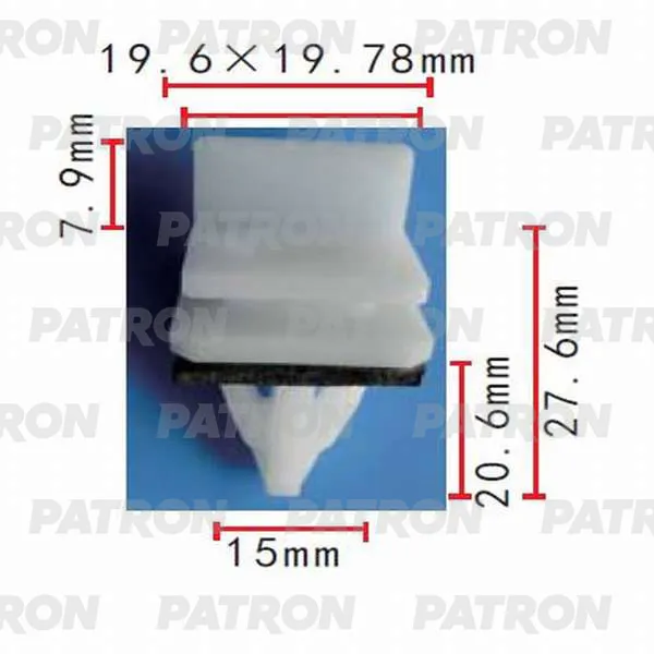 Зажим пластиковый Acura, Honda применяемость: отделка порогов, молди PATRON P37-0124