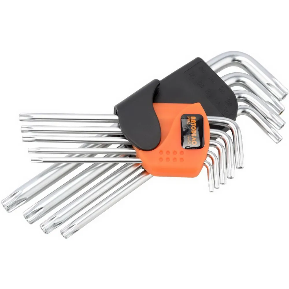 Набор Г-обр. TORX 9ч (T10-T50  S2  удлиненные  с отверстием) АвтоDело PRO (39371) АвтоDело 39371