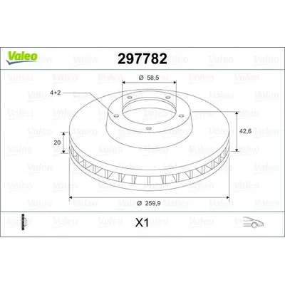 Диск тормозной передний A 2110 / KALINA / PRIORA / GRANTA LADA 2110 / KALINA / PRIORA / GRANTA VALEO 297782