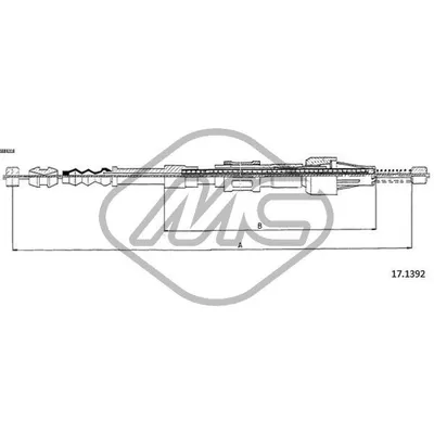 Трос ручника TERCEL AL25 - 4WD DX-RH Metalcaucho 83415