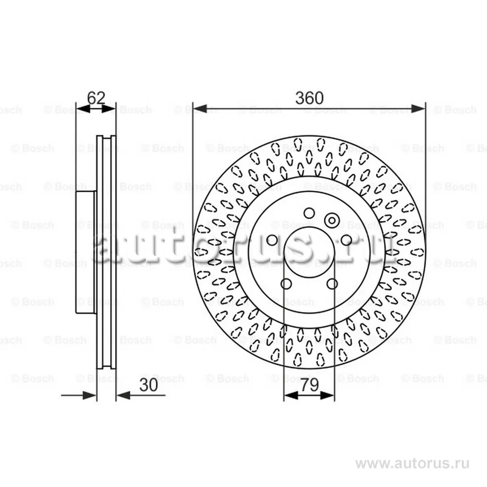 Диск тормозной передний BOSCH 0 986 479 578