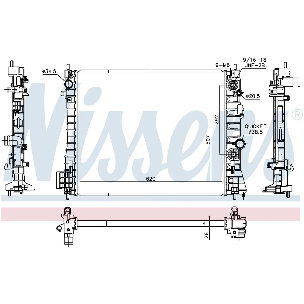 Радиатор системы охлаждения NISSENS 630777