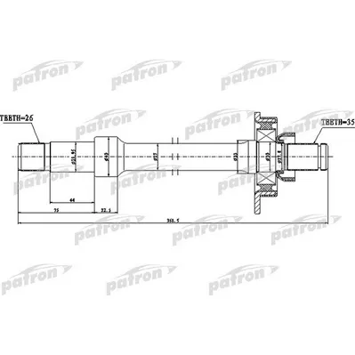 Вал приводной с подвесным подшипником VW: SHARAN 1.9TDI с ABS 95 PATRON PDS0537