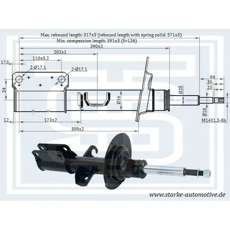 Амортизатор BMW X-5 (E53) --12.2006 передний R STARKE 211-502