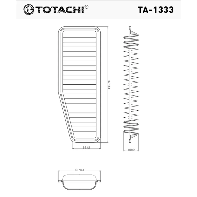 Фильтр воздушный TOTACHI TA-1333 A-1001 17801-28010 MANN C 3725
