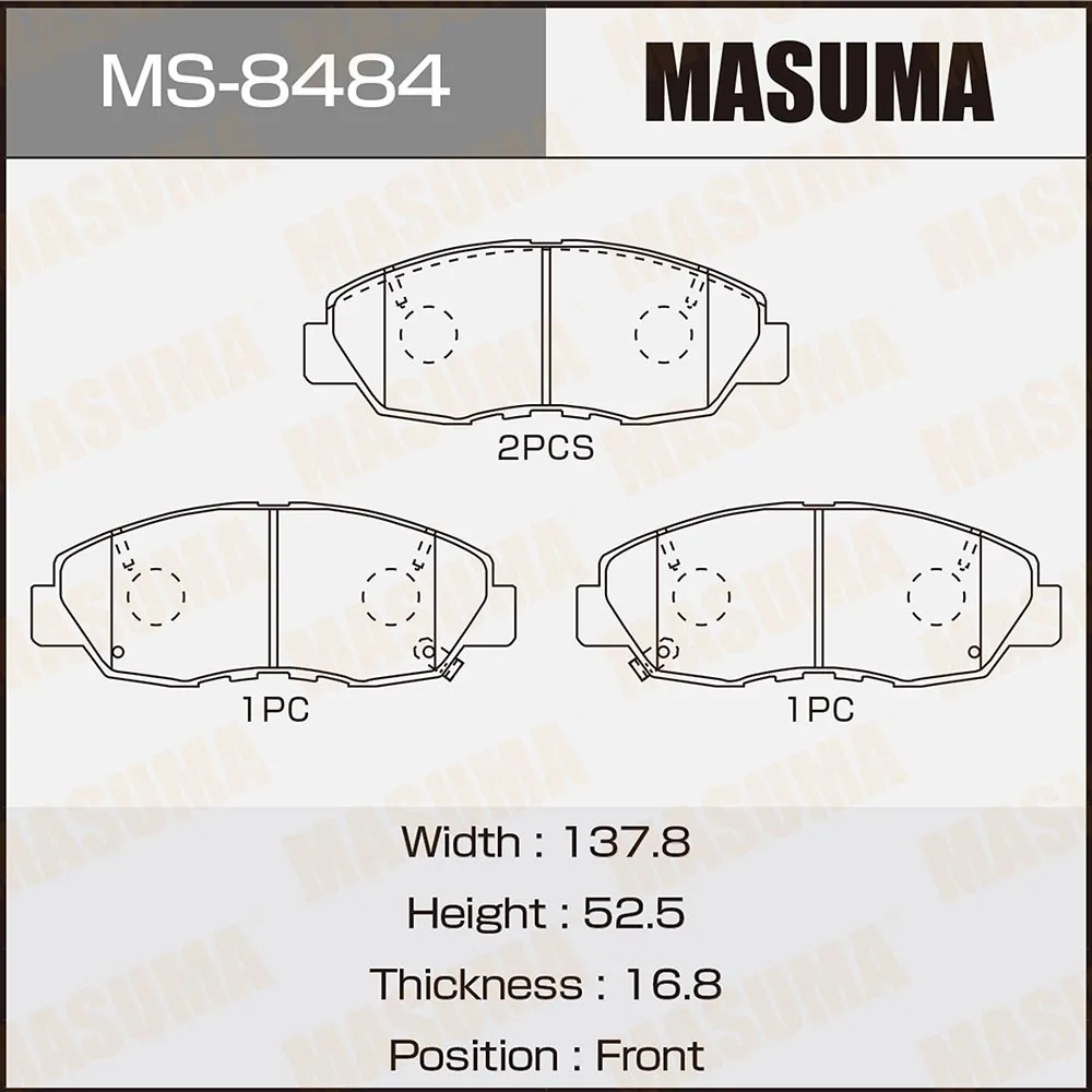 Колодки дисковые MASUMA MS8484