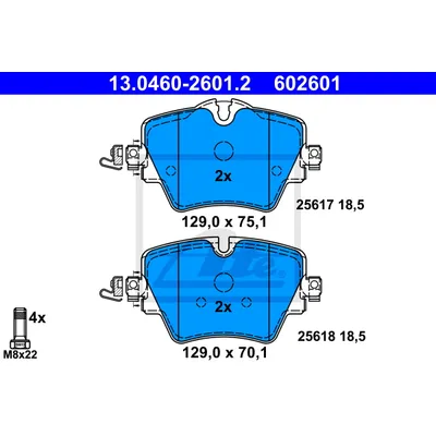 Колодки тормозные дисковые перед Ceramic BMW 1 (F40), 3 (G20), 5 (G30) M 18- ATE 13.0460-2601.2