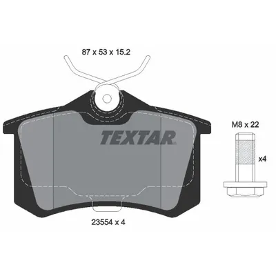 Колодки задние Epad AD A3 A6 VW G4 G5 B5 B6 Tiguan TEXTAR 2355482