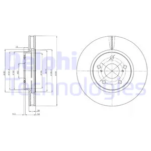Диск тормозной передний LEXUS IS 220/250 10/05->IS C 10/05-> DELPHI BG4139C