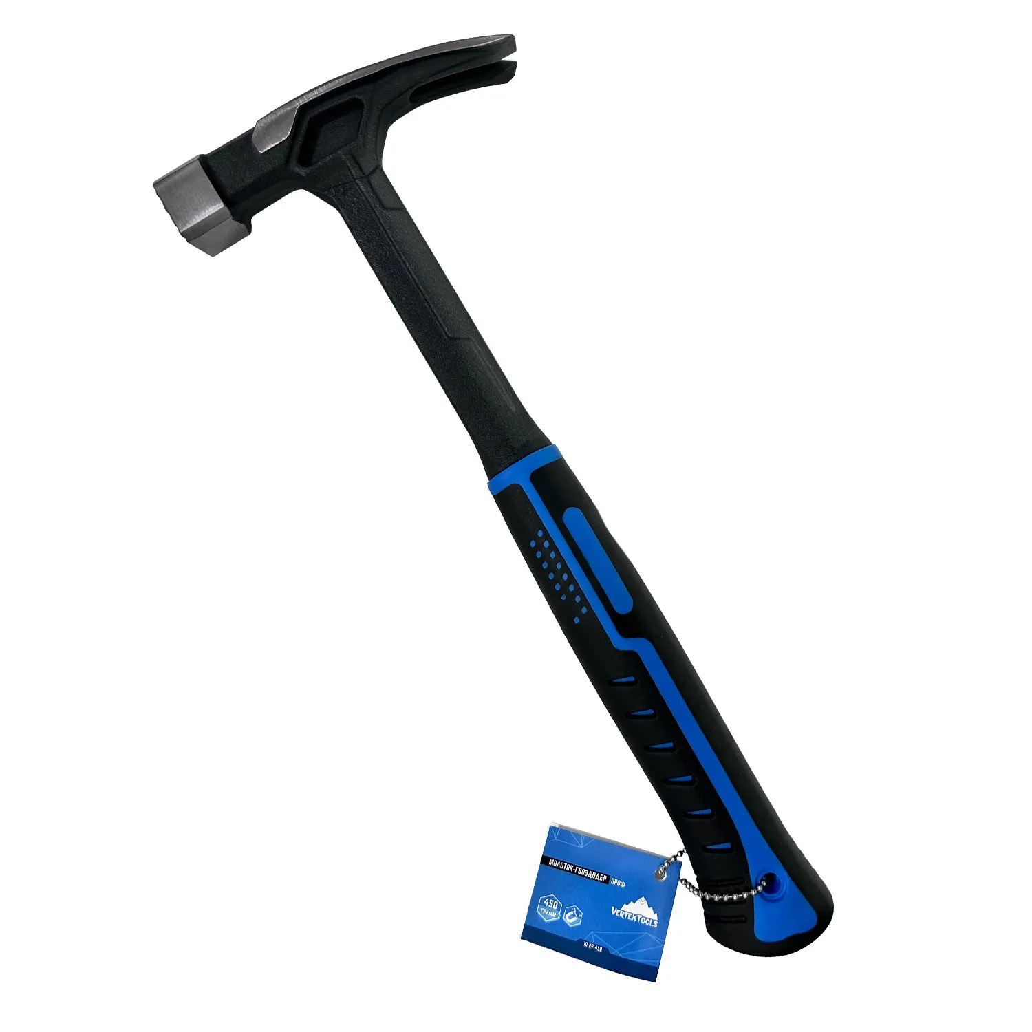 Молоток-гвоздодер плотника, проф, 450 гр VertexTools 10-29-450