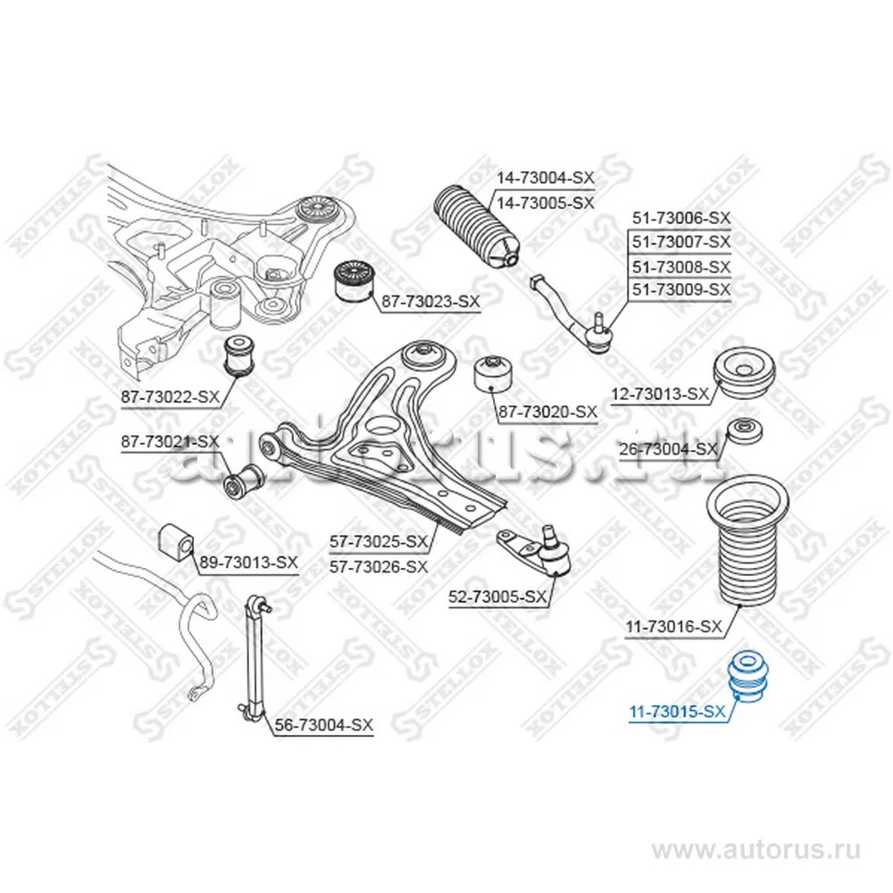 Отбойник амортизатора переднего Daewoo Kalos 02> STELLOX 11-73015-SX