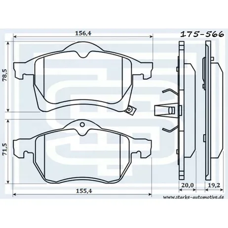 Колодки тормозные перед. OPEL ASTRA G STARKE 175-566