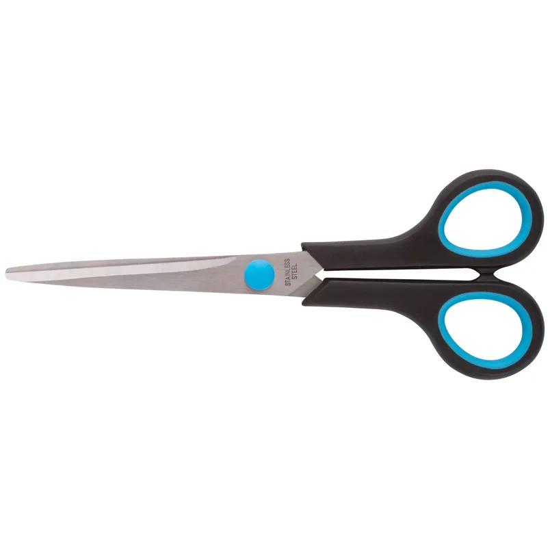 Ножницы бытовые нержавеющие, прорезиненные ручки, толщина лезвия 1,8 мм, 175 мм FIT 67375