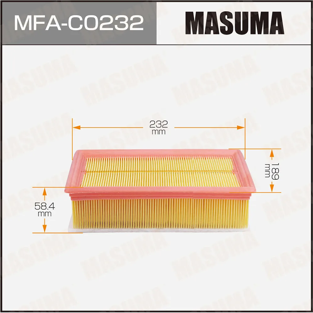 Воздушный фильтр A0813 MASUMA LHD HAVAL F7 19- (1/20) MASUMA MFA-C0232