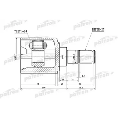 ШРУС внутренний 27x41x24 HYUNDAI IX35/TUCSON 10MY 30.11 PATRON PCV1105