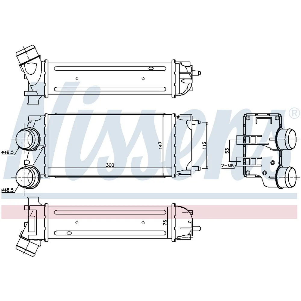 Интеркулер CITROEN BERLINGO II, PEUGEOT PARTNER TEPEE 1.6HDi 96514 NISSENS 96514