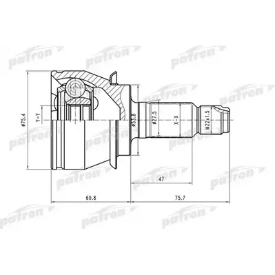 ШРУС наружн к-кт MINI: COOPER 01- [A:26, B:21] PATRON PCV1480
