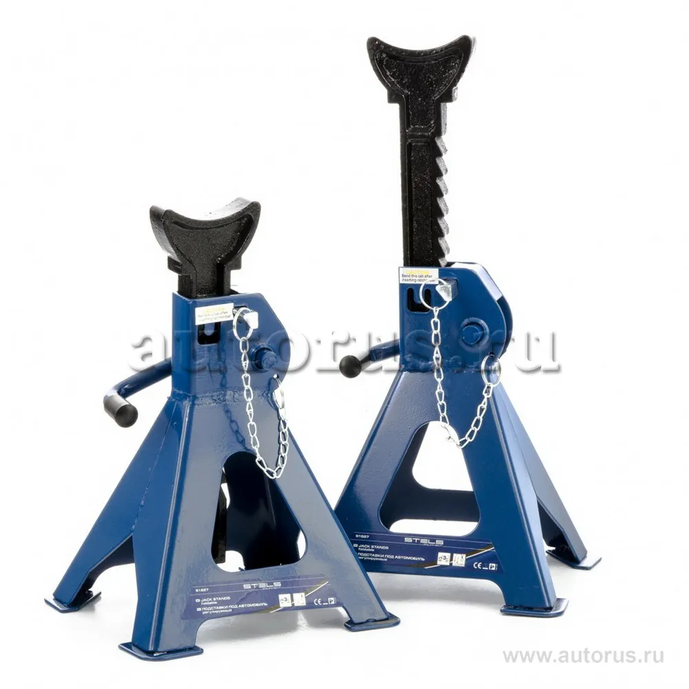 Подставки под автомобиль 3 т, (комплект 2 шт.), регулируемые, подъём 280 - 430 мм STELS 51627