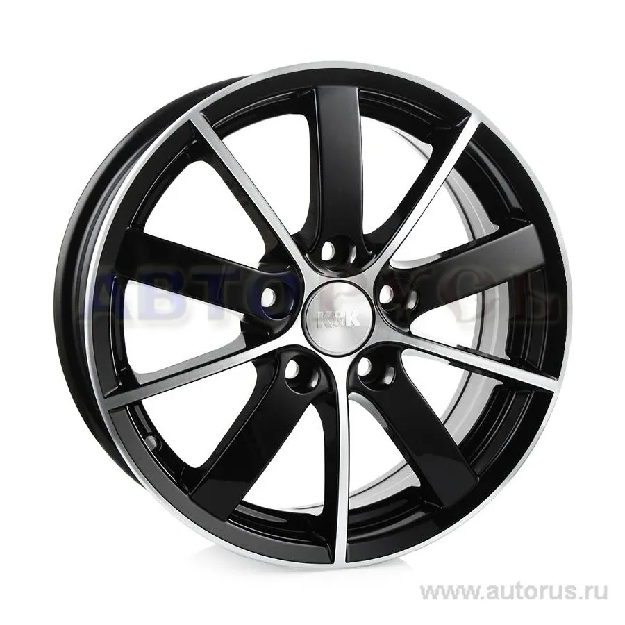 Диск литой R15 6J 5x100/67.1 ET50 КИК Питер AL алмаз черный 4952