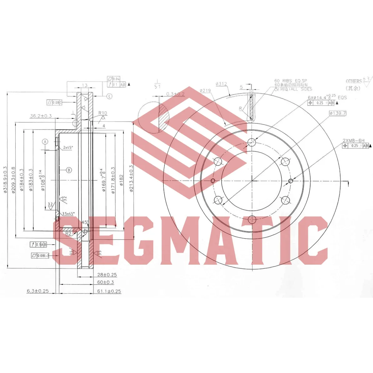 Диск тормозной передний TOYOTA HILUX 06- SEGMATIC SBD30093108