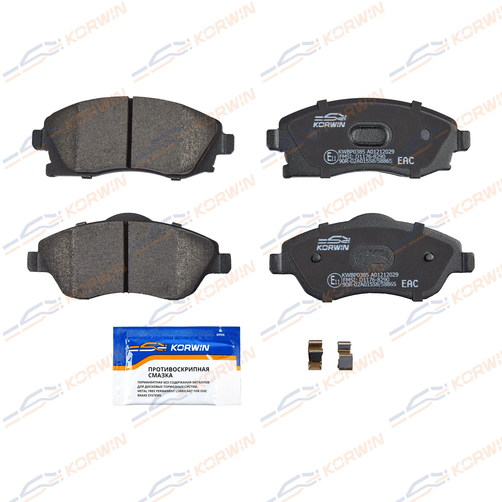 Колодки тормозные перед. Opel Combo (Box/Tour) 01-12/Corsa C 00-09 KORWIN KWBP0385