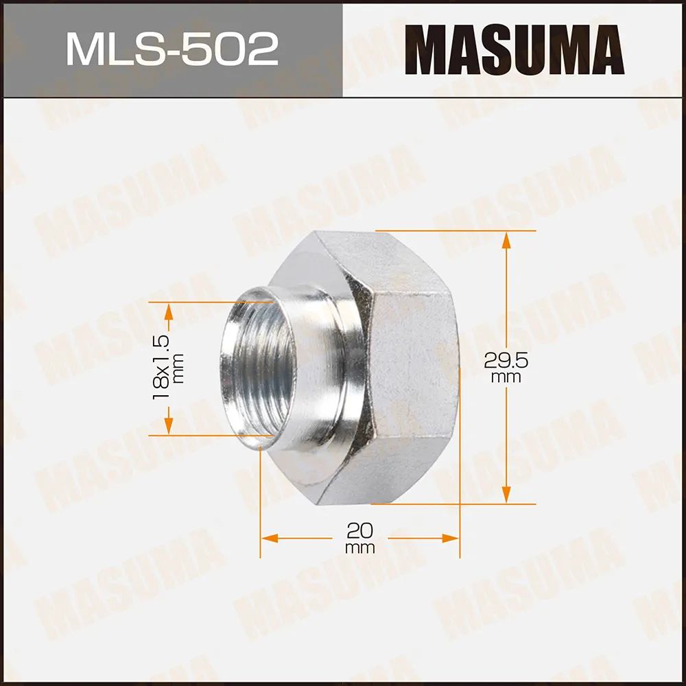 Гайка ШРУСа 18x1,5x19/ 30 MASUMA MLS-502