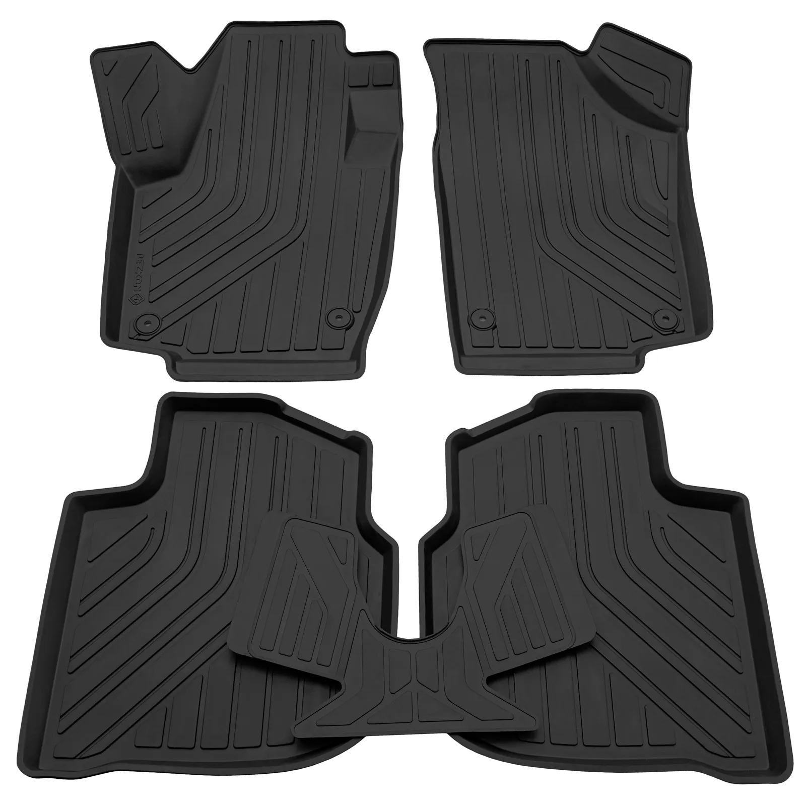 Коврики в салон резиновые Черный Volkswagen Polo 2020- Rezkon 1035020200