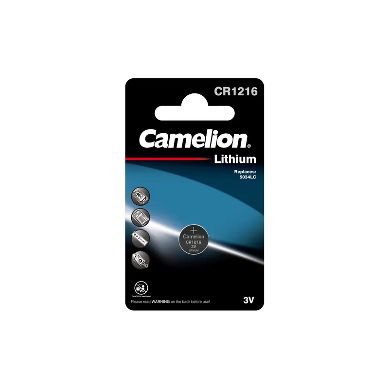 Батарейка литиевая Camelion Lithium CR1216 3V (1 шт) CR1216-BP1