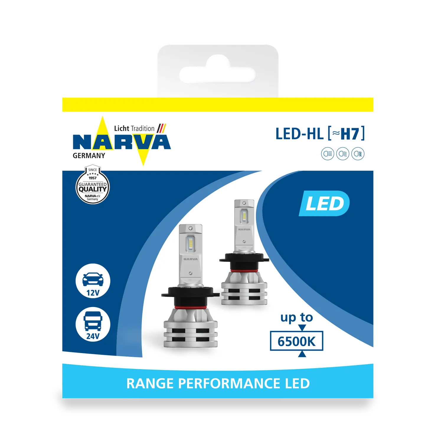 Лампа светодиодная 12/24V H7 24W 6500K NARVA Range Performance LED 2 шт. картон 180333000