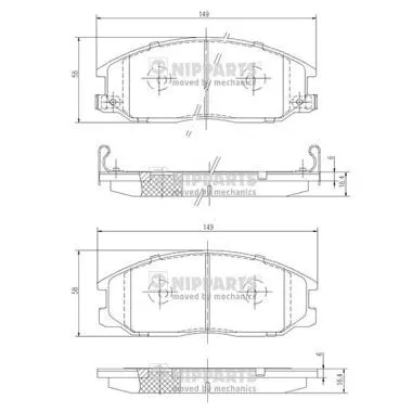 Колодки дисковые передние Hyundai Santa Fe 2.4-2.0CDi 01 NIPPARTS j3600526